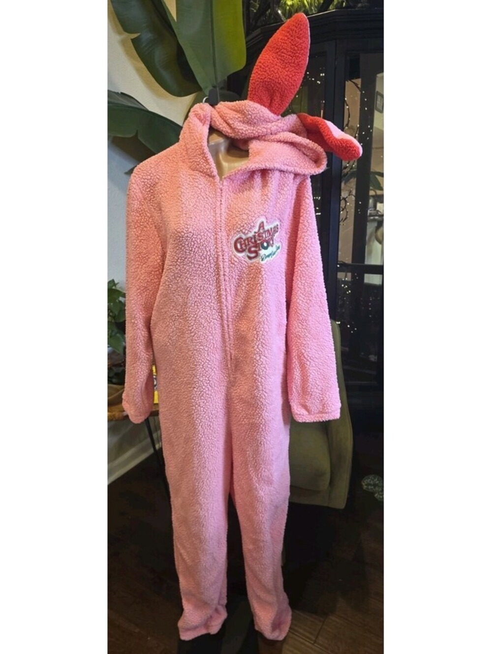 A Christmas Story Pink Bunny Adult Union Suit Pajamas XL Costume EUC Ralphie
